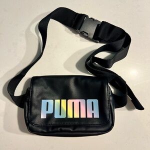PUMA Black Belt Bag with Multicolor Logo